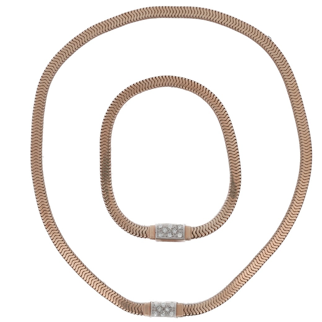 (2 Pc) Forstner 14k Gold & Diamond Jewelry Set (1 of 6)