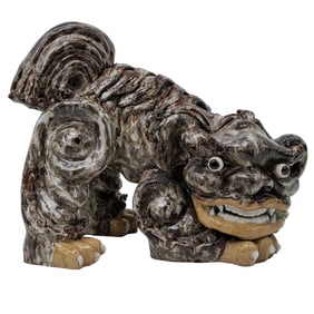 Large Chinese Stoneware Foo Dog Sculpture