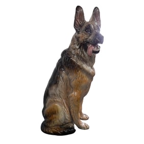 Life Size Italian Terracotta German Shepherd