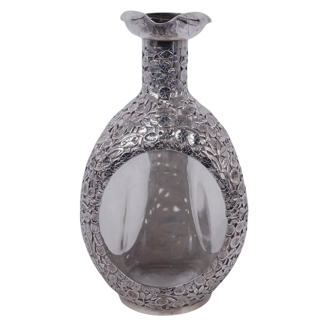 Antique Haig's Sterling Silver and Glass Pinched Whiskey Decanter (1 of 8)