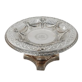 Antique Crichton Bros London Reticulated Sterling Silver Tazza