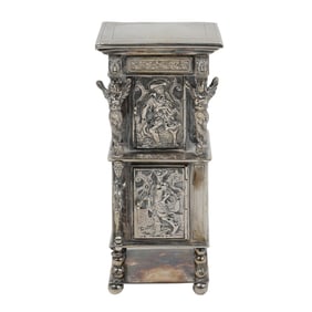 Antique Dutch Silver Miniature Cabinet