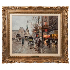 Edouard Leon Cortes (French, 1882-1969) 'Le Palais De Justice' Oil on Canvas Painting