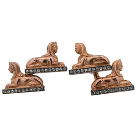 Antique Imperial Russian 14k Gold Sphinx Cufflinks
