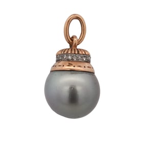 Antique Russian 14k Gold Pearl Pendant (Carl Blank)