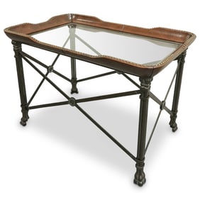 Vintage Leather Clad Coffee Table