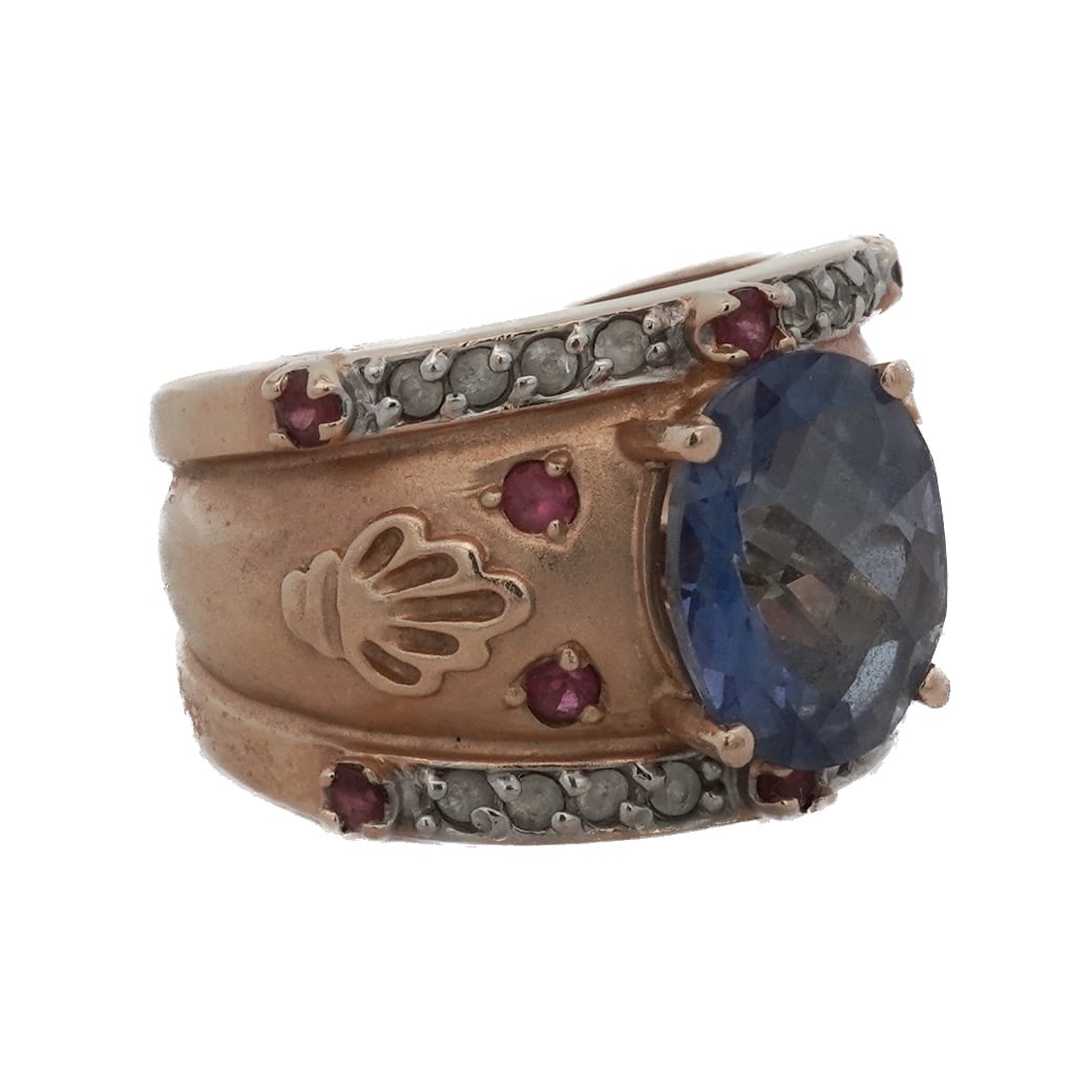 John C Rinker 14k Gold Blue Topaz Ring (1 of 6)