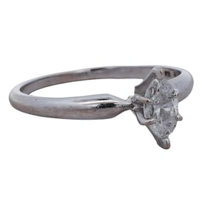 14k White Gold & Marquise Diamond Ring