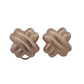 Pair of Tiffany Style 14k Gold Earrings