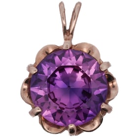 Vintage 14k Gold & Amethyst Charm