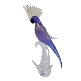 Vintage Large Murano Glass Cockatoo Sculpture