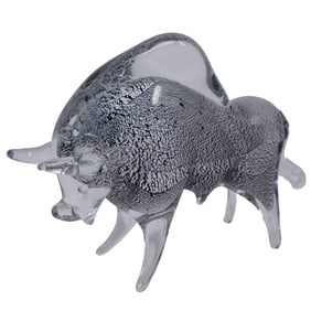 Vintage Murano Glass and Aventurine Bull