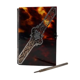 Victorian Tortoise-hued Aide Memoire w/ Pencil and Case