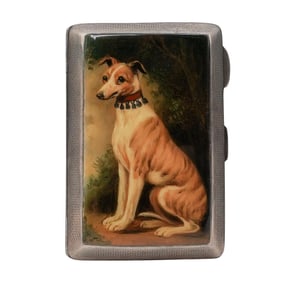 S Blanckensee and Son Ld. Sterling Enameled Dog Cigarette Case