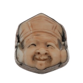 Southeast Asian Sterling Silver & Carved Bone Ring