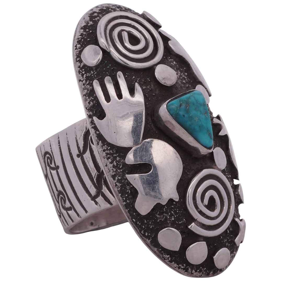 Navajo Alex Sanchez Sterling Silver & Turquoise Ring (1 of 6)
