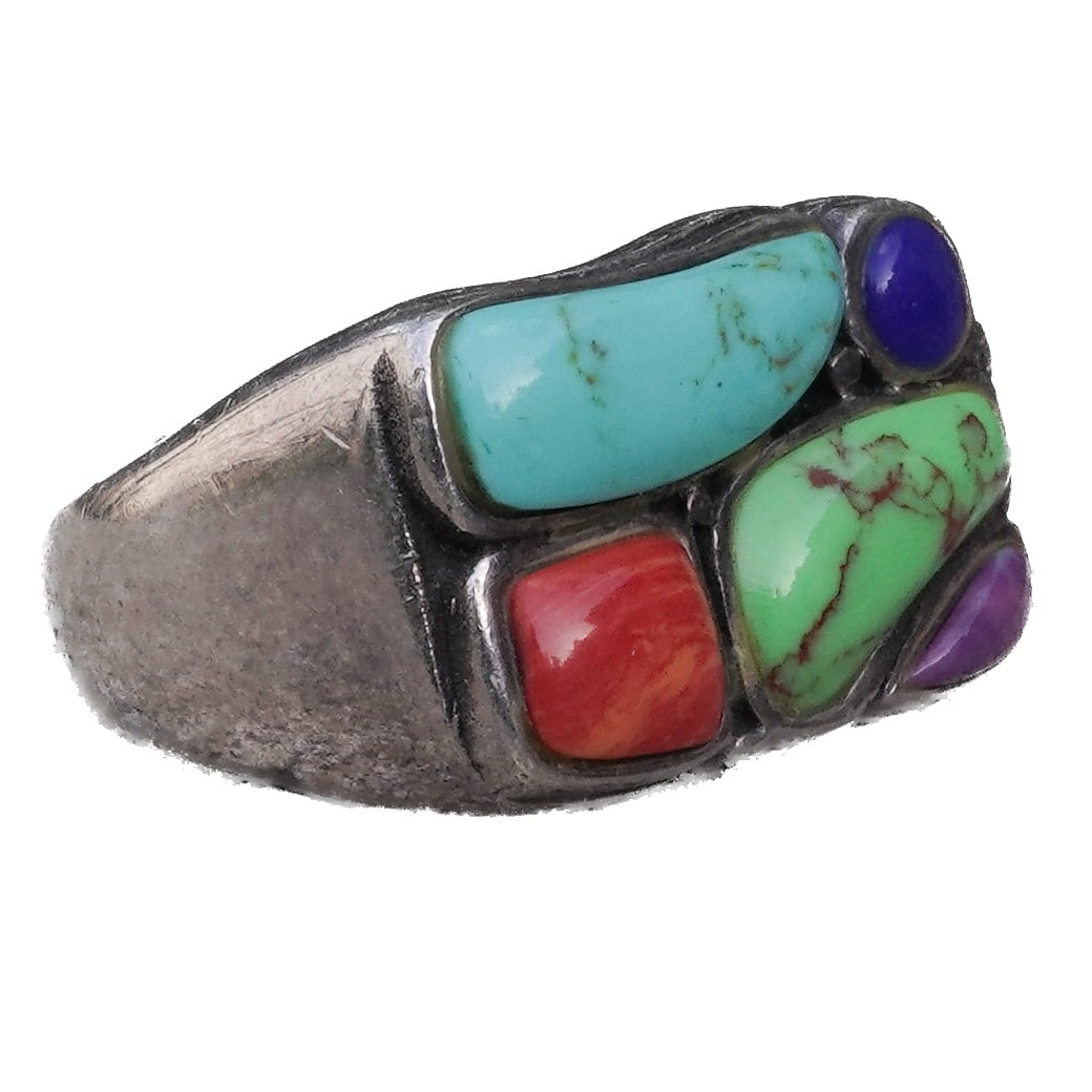 Navajo Sterling Silver & Multi Stone Ring (1 of 5)