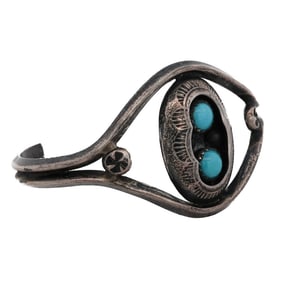 Navajo Sterling Silver & Turquoise Cuff