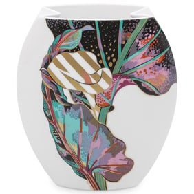 Large Rosenthal x Jan van der Vaart Postmodern Porcelain "Taurus" Vase