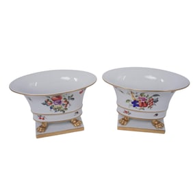 (2pc) Herend Porcelain "Queen Victoria" Cachepot