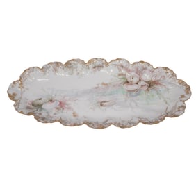 Antique Alfred Lanternier Limoges Porcelain Seashell Platter