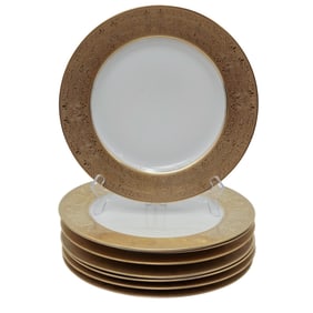 (8 Pc) Rosenthal & Limoges Gilded Porcelain Dinner Plates
