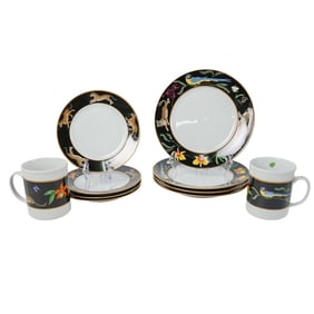 (10pc) Lynn Chase "Jaguar Jungle" Porcelain Set