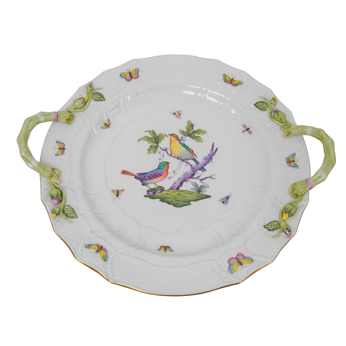 Herend Porcelain "Rothschild Bird" Porcelain Handled Tray (1 of 6)