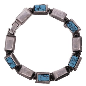 Southwestern Sterling Silver & Turquoise Bracelet