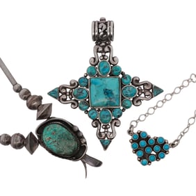 (3 Pc) Sterling & Semi Precious Stone Jewelry