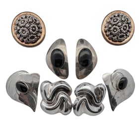 (4 Pc) Sterling Silver Earrings Lot