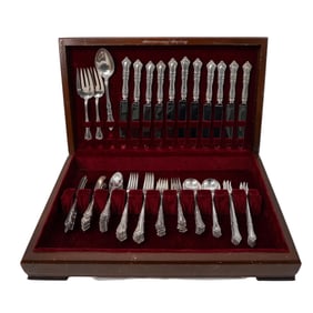 (87pc) Watson Sterling Silver And Stainless steel "Foxhall" Pattern Flatware Set