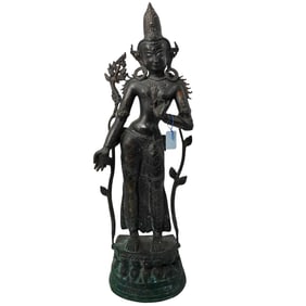 Antique Indian Bronze Goddess Tara Sculpture