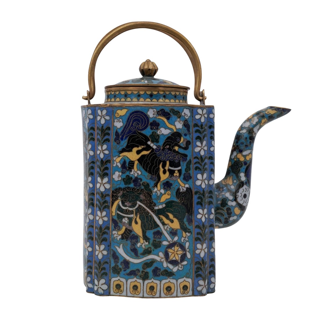 Vintage Chinese Cloisonné Handled Teapot (1 of 8)