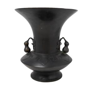 Japanese Meiji Period Bronze Vase, Signed