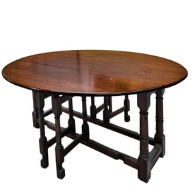 Antique Hardwood Drop Leaf Buffet Table