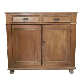Antique English Primitive Spruce Pine Buffet Cabinet