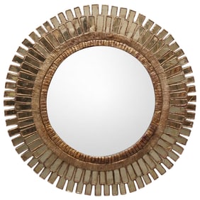 Manner of Line Vautrin Large Gilt Wood and Glass "Sunburst" Mirror