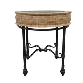 Maitland-Smith African Faux Leather and Wood Table