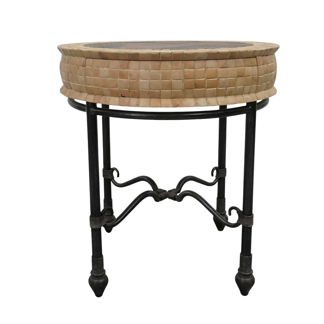 Maitland-Smith African Faux Leather and Wood Table (1 of 7)