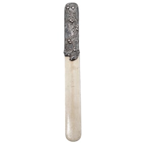 Art Nouveau Carved Bone & Silver Page Turner