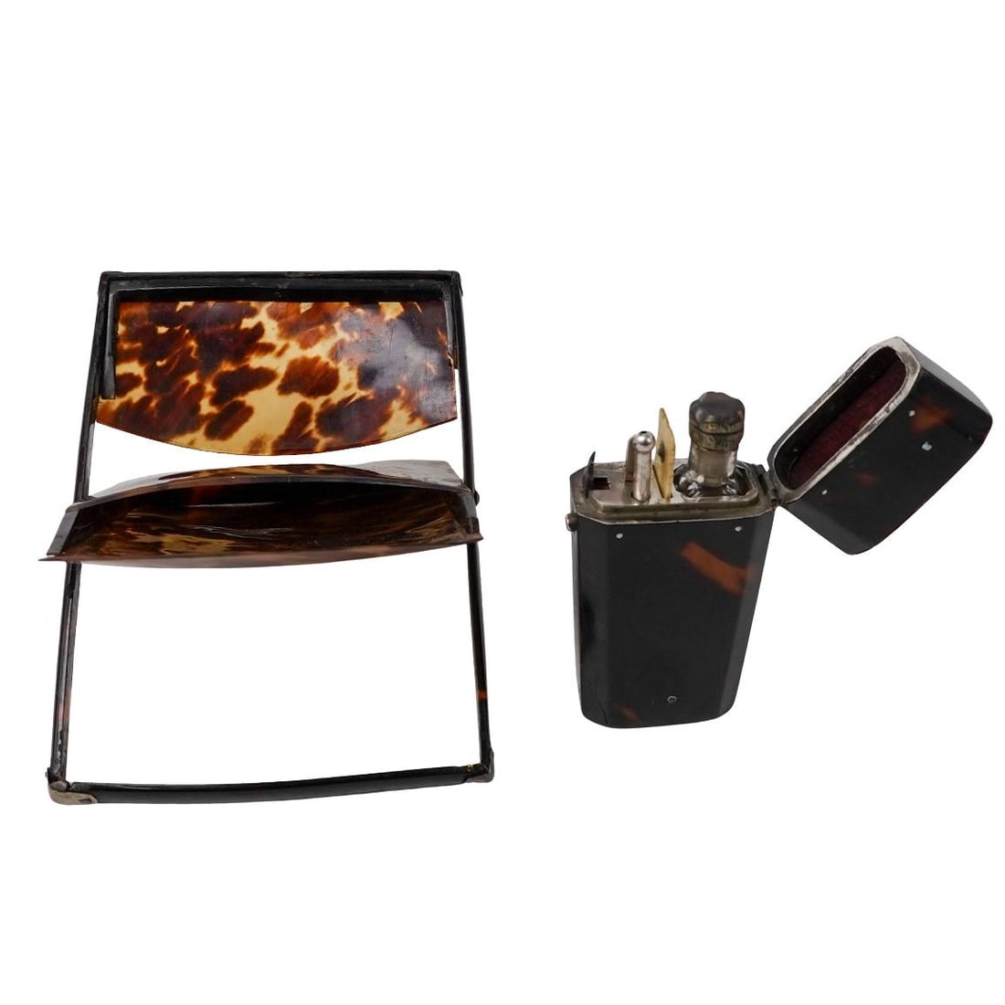 (2 pcs) Tortoise-Hued Victorian Card Holder and Multitool (1 of 7)