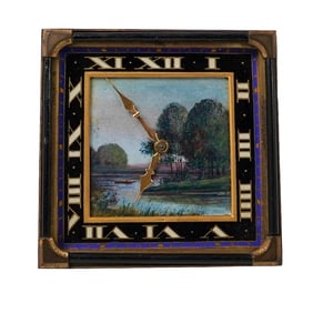 Antique Swiss Enameled Travel Clock