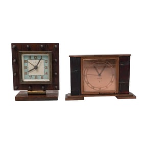 (2 Pc) Hermes Swiss Mervos and P&D Automatic Desk Clocks