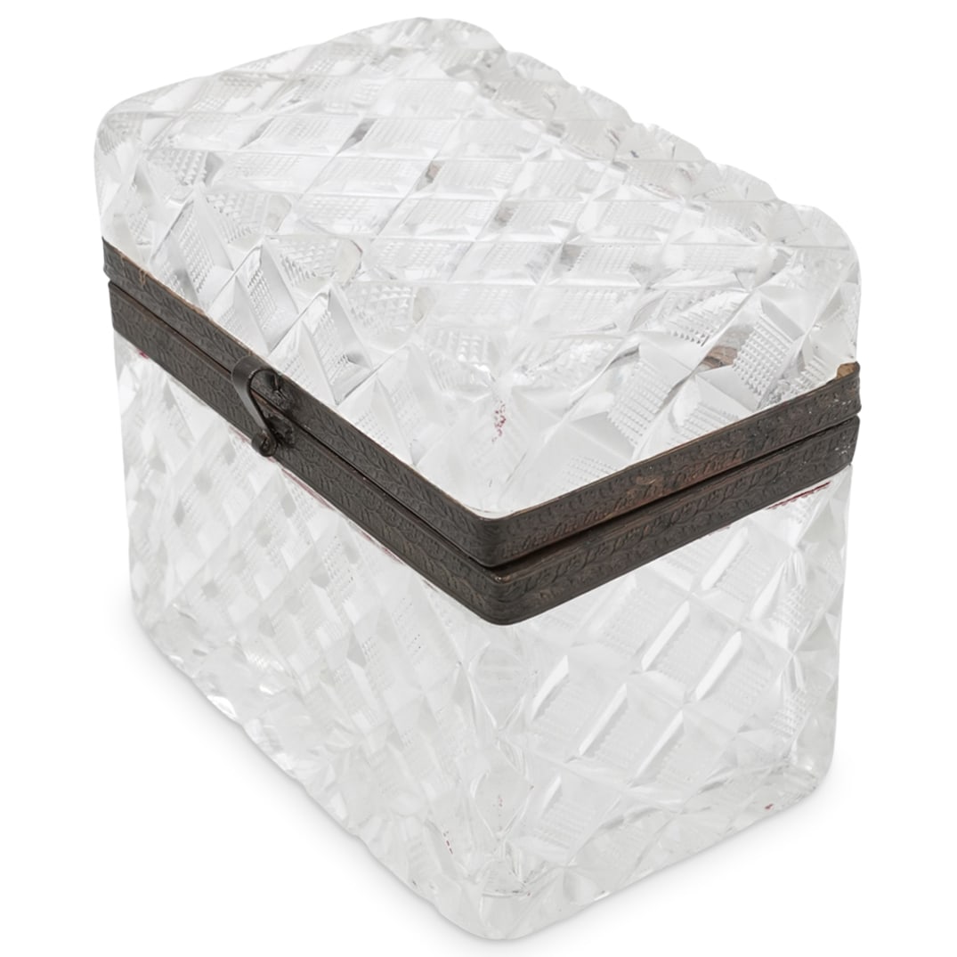 Antique Cut Crystal And Brass Vanity Box (1 of 4)