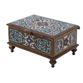 Antique European Gilt Enameled Trinket Box