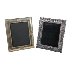 (2 pc) Large Vintage Repousse Sterling Silver Frames