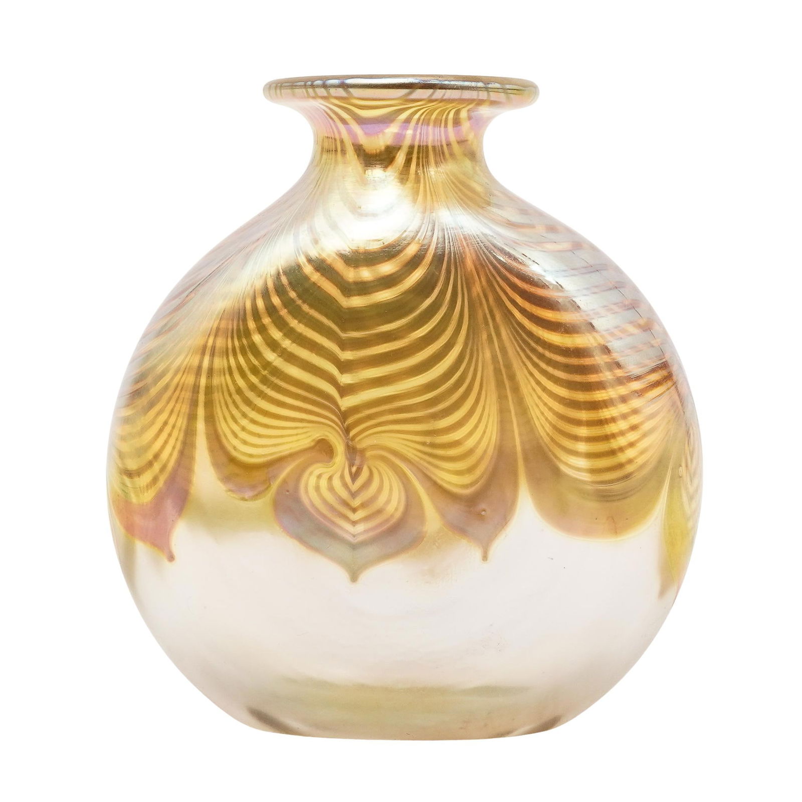 Correia Art Glass Iridescent Pulled Feather Bottle (1 of 6)
