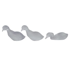 (3pc) Baccarat Frosted Crystal Duck Figurines