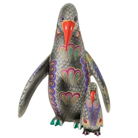 Pair of Pepe Santiago Mexican Oxacan Folk Art Alebrijes Sculptures